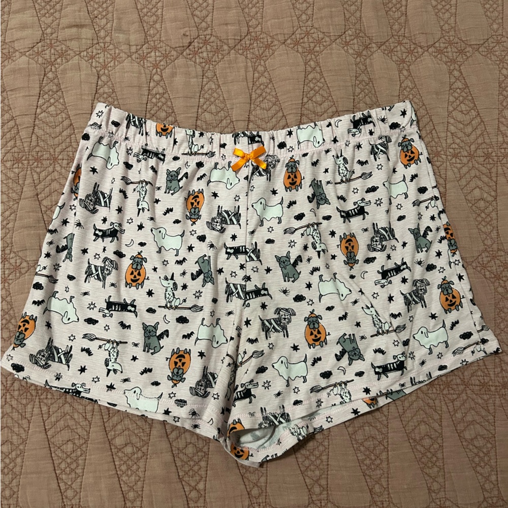 Women's Halloween Dog Print Pajama Shorts